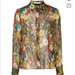 ALICE AND OLIVIA Willa Floral-print Silk Shirt